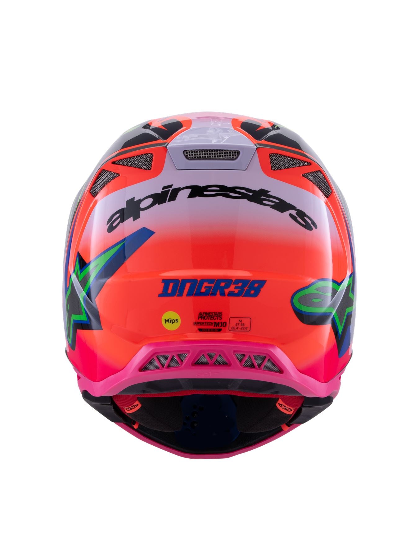 Alpinestars 2025 SM10 Deegan Monster Motocross Helmet Orange Fluo Purple Pink Fluo Gloss