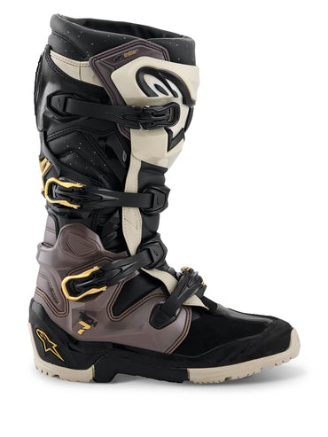 Alpinestars 2026 Tech 7 Enduro Drystar MX Boots Black Dark Grey Gold