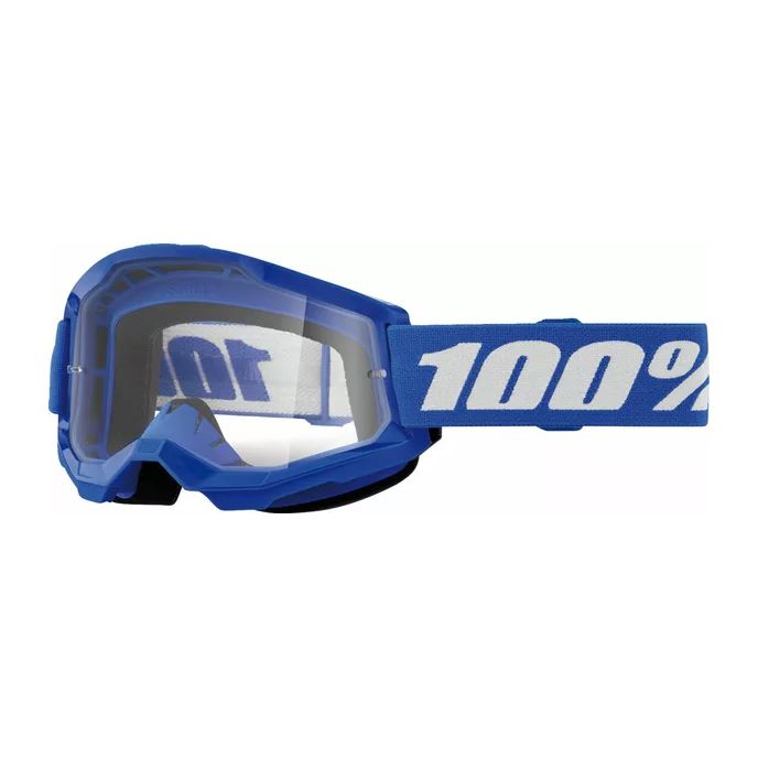 100% MX Goggles Strata 2 Youth Blue Clear