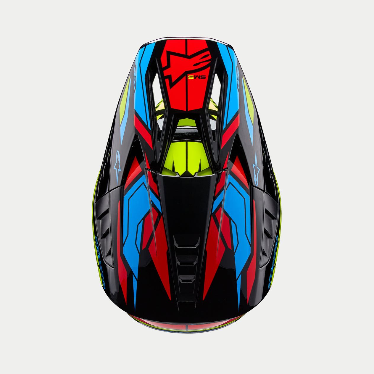 Alpinestars 2026 Supertech SM5 Action 2 Black Yellow Fluo Bright Red Motocross Helmet