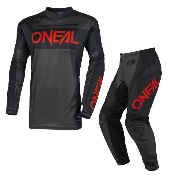O'Neal 2025 Motocross Combo Kit Element Racewear Youth Black Grey Red