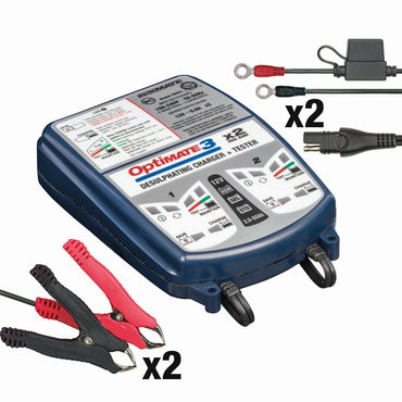 Optimate 3 Dual Bank 3 x 2 12V 0.8A Battery Saving Charger & Maintainer