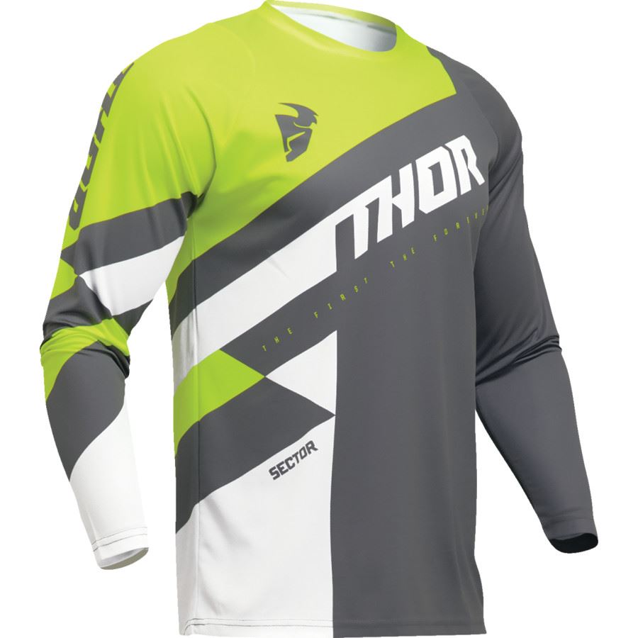 Thor 2025 Youth Sector Checker Charcoal Acid Motocross Jersey