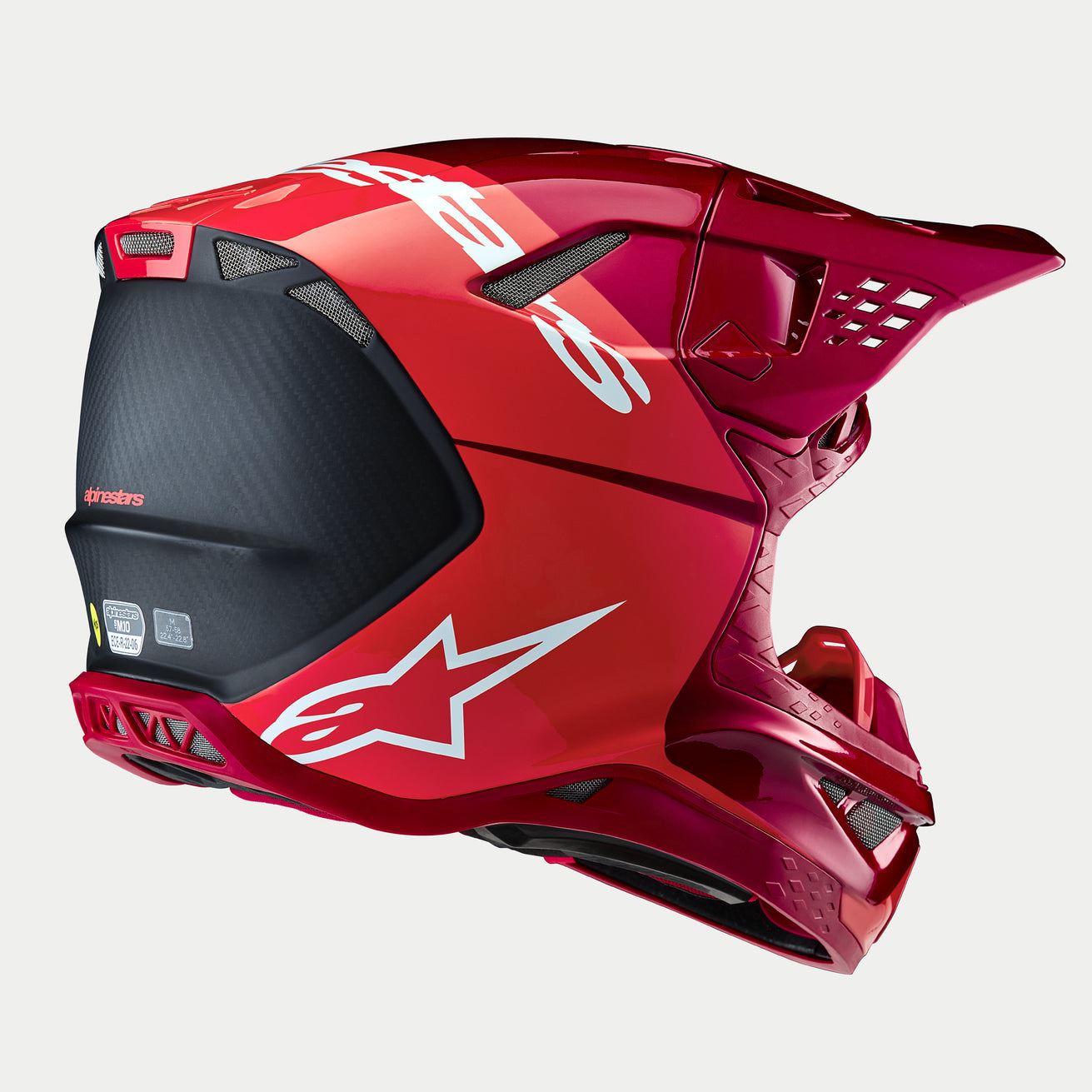 Alpinestars 2024 Supertech SM10 Flood Red Fluo Red Motocross Helmet