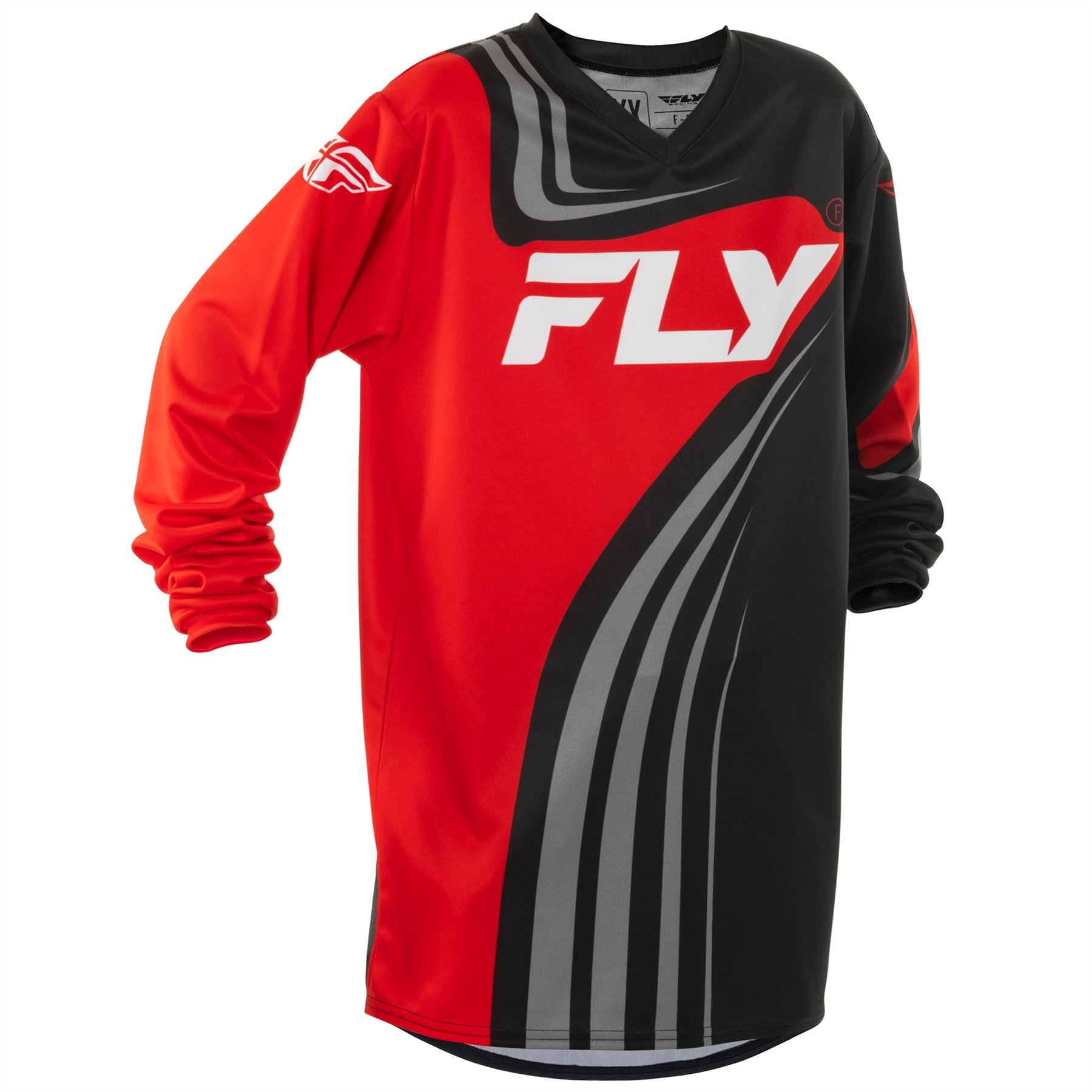 Fly Racing 2025 Youth F-16 Motocross Jersey Black Red White