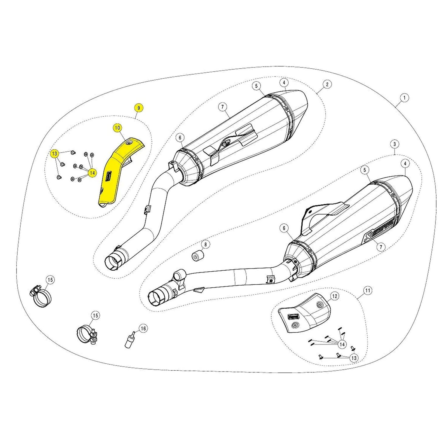 Akrapovic Exhaust Heat Shield Replacement Part For BMW K 1600 GT ABS SE 2012