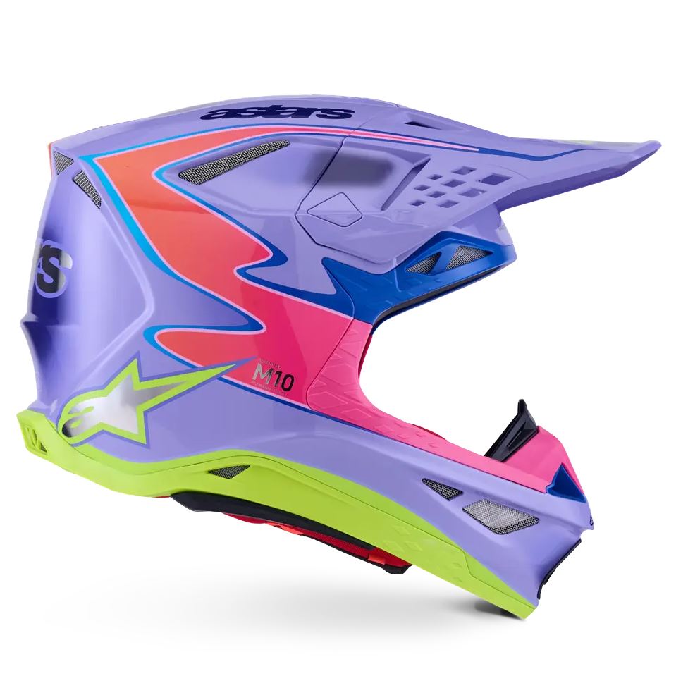 Alpinestars 2026 SM10 Jett Lawrence Motocross Helmet Purple Pink Yellow Flo