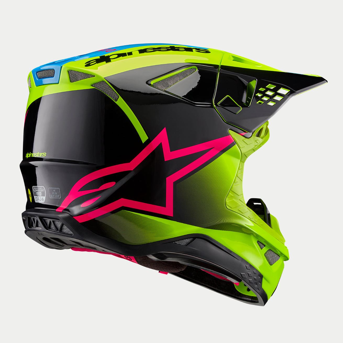 Alpinestars 2024 Supertech SM10 Unite Yellow Fluo Black Diva Pink Motocross Helmet