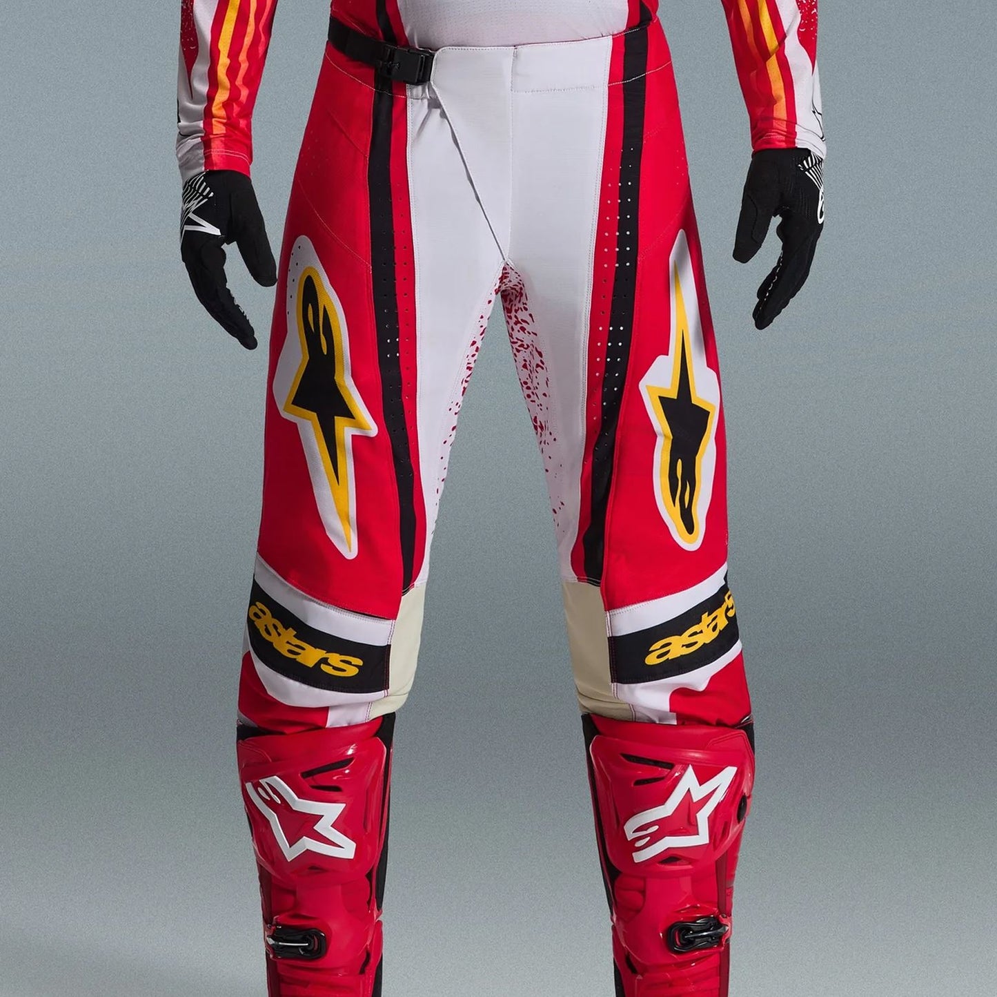 Alpinestars 2026 Techstar Nomur Motocross Pants Light Grey Red Black