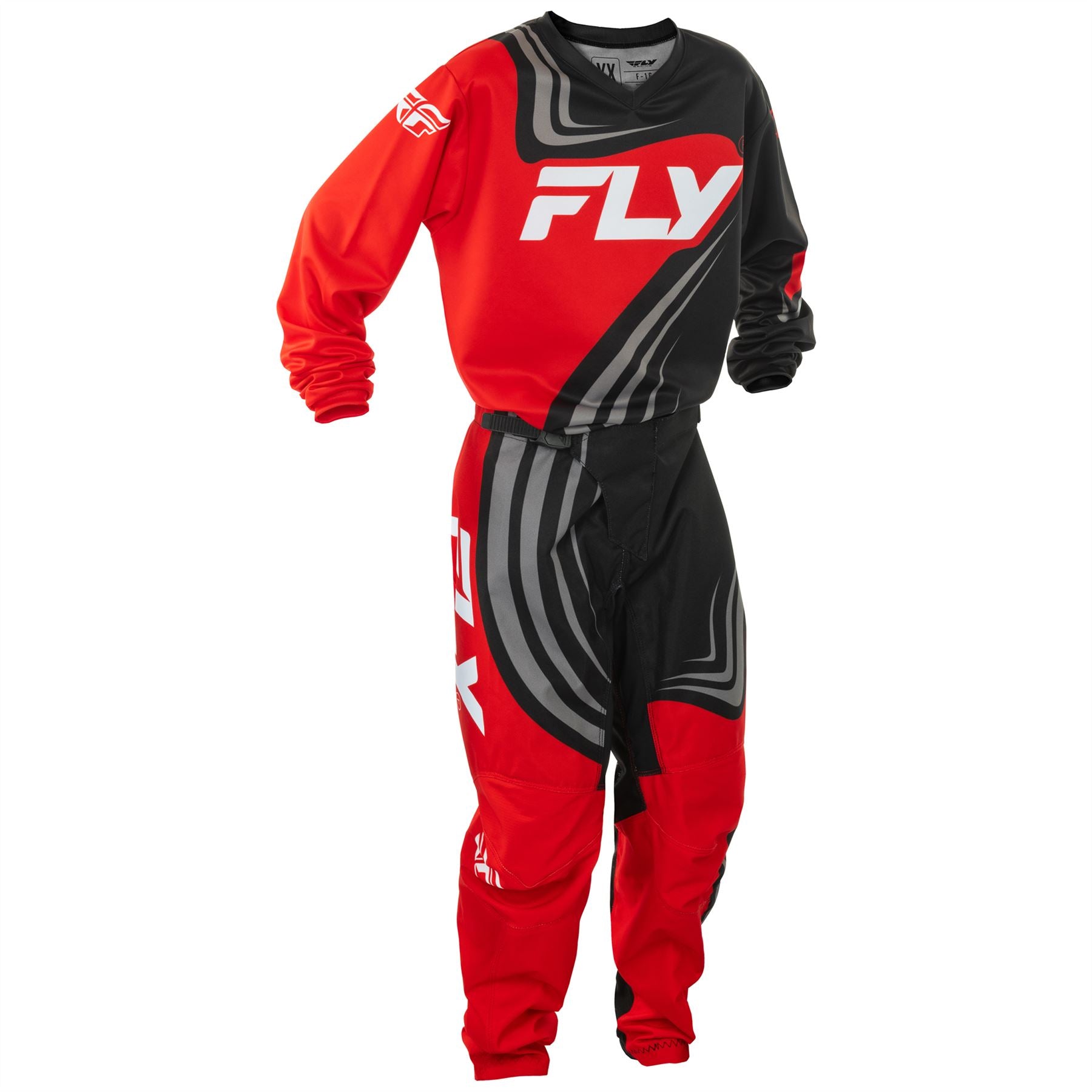 Fly Racing 2025 Motocross Combo Kit F-16 Youth Black Red White