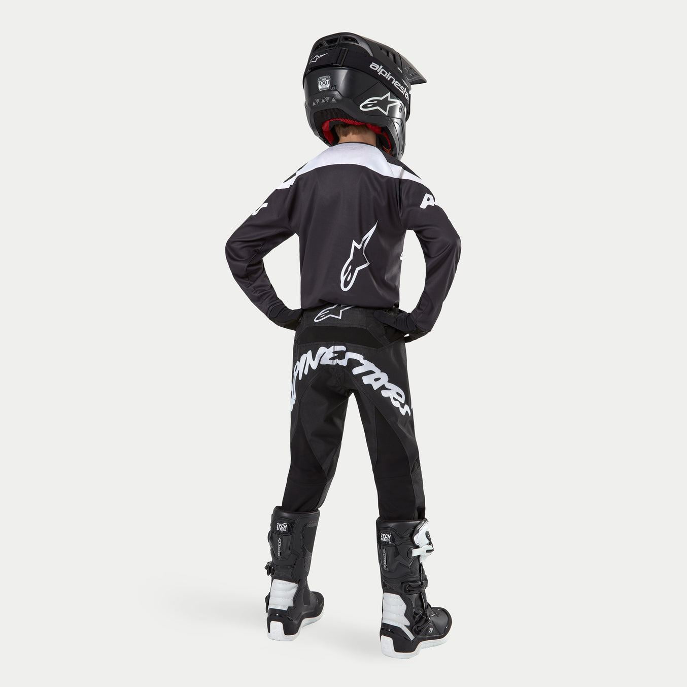 Alpinestars 2024 Racer Hana Youth Motocross Combo Kit Black White