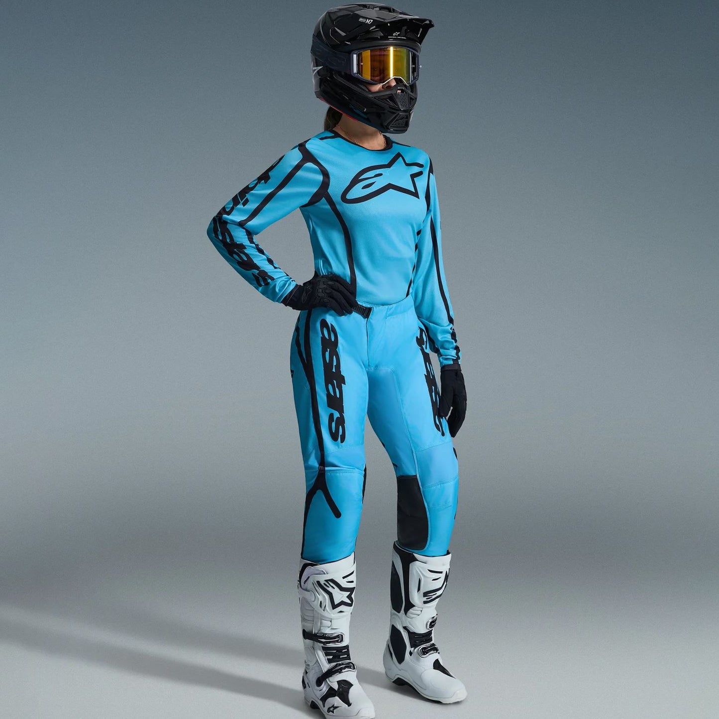 Alpinestars 2026 Womens Stella Fluid Apex Motocross Combo Kit Tropical Black