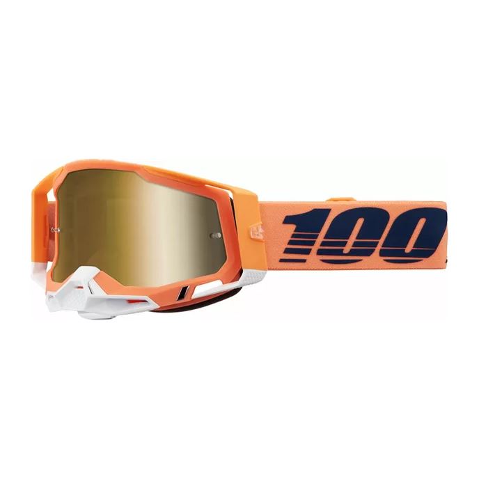 100% MX Goggles Racecraft 2 Coral True Gold Mirror