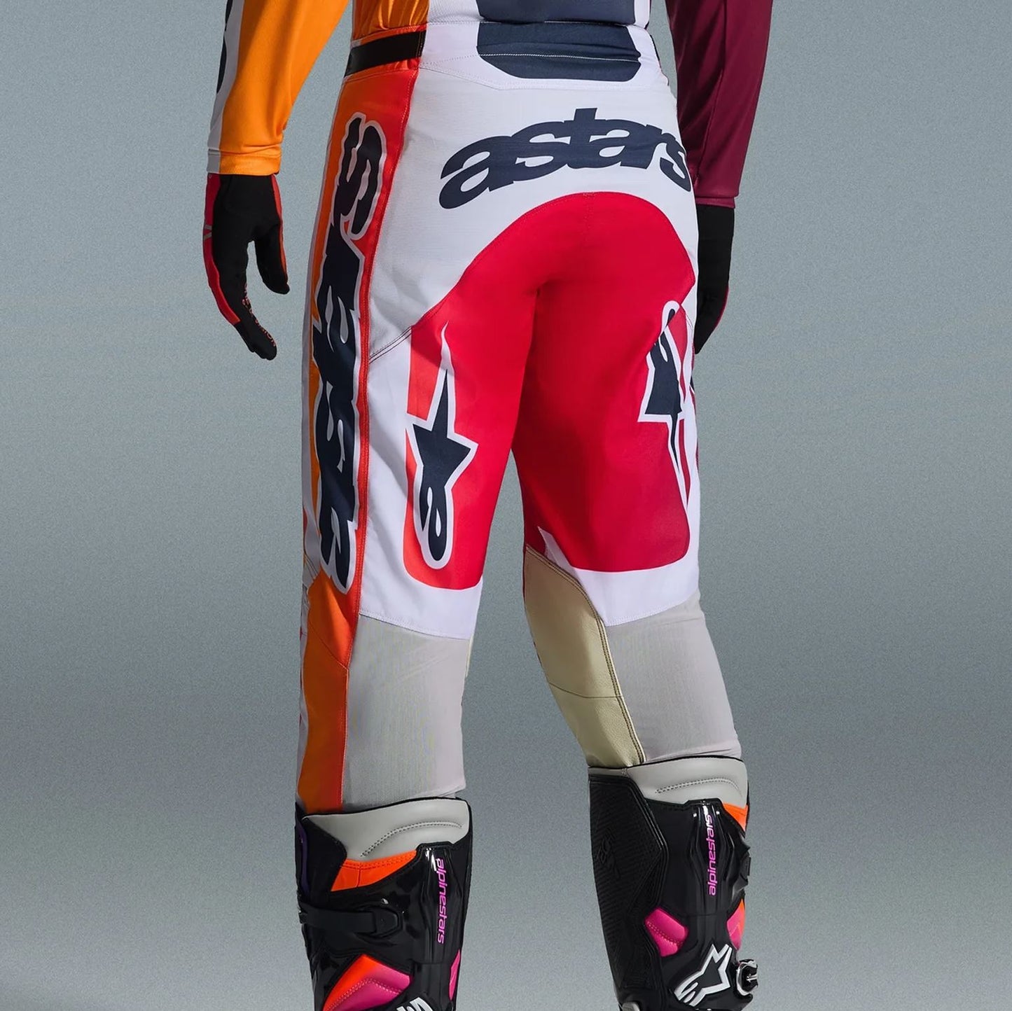 Alpinestars 2026 Racer Portl Motocross Pants Red Light Grey Dark Grey