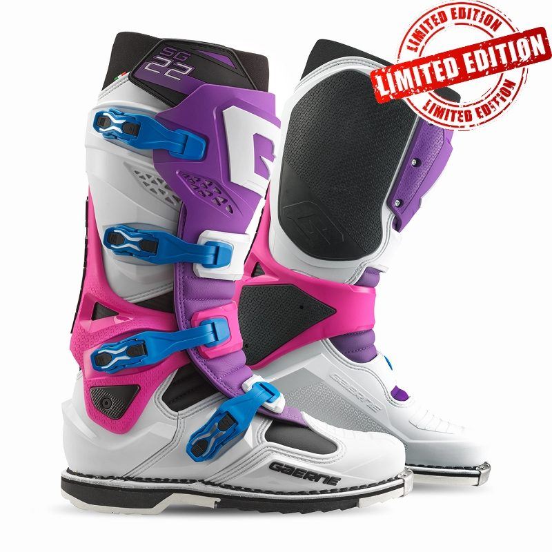 Gaerne SG22 Motocross Boots Purple Pink White