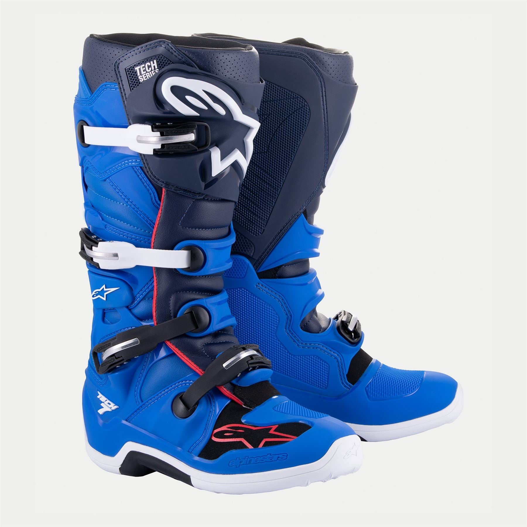 Alpinestars Tech 7 Motocross Boots Blue Night Navy Bright Red