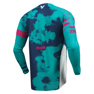 Thor 2026 Youth Launchmode Bleach White Aqua MX Jersey