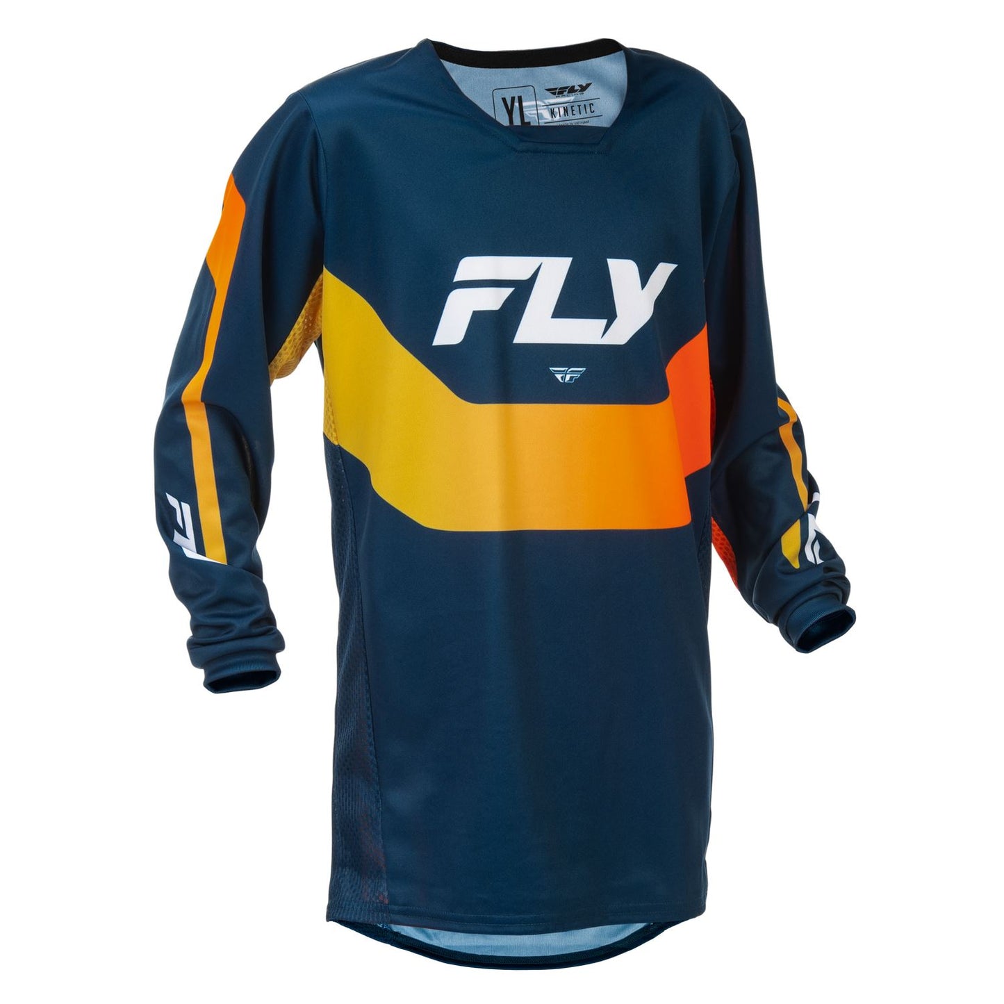 Fly Racing 2026 Motocross Jersey Kinetic Mutant Youth Navy Orange