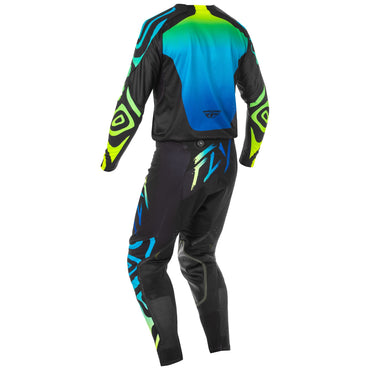 Fly Racing 2025 Motocross Combo Kit Zen Evolution DST Black Blue Yellow