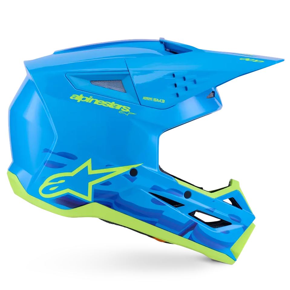 Alpinestars 2026 SM3 Force Motocross Helmet Cyan Glossy