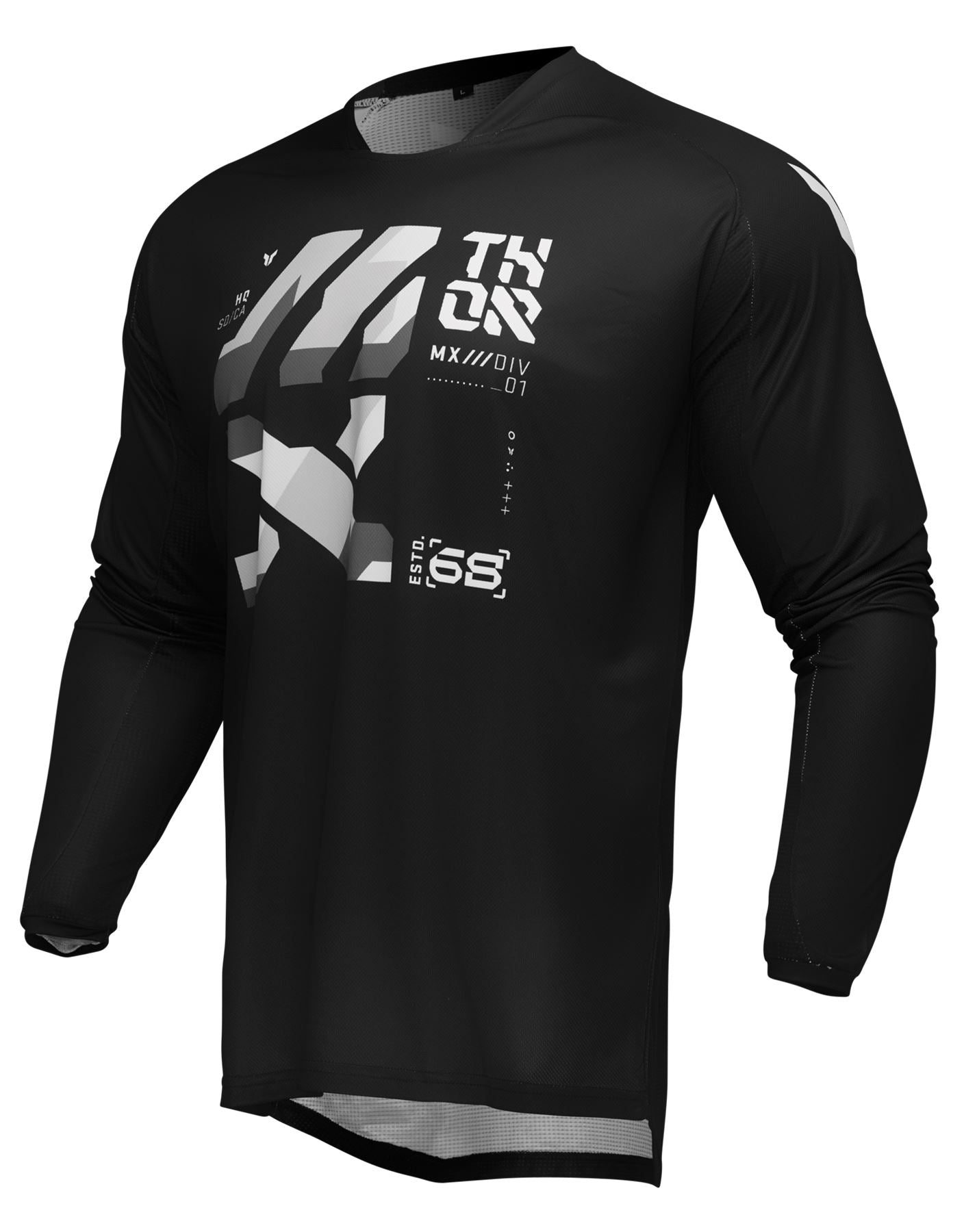 Thor 2025 Motocross Jersey Launchmode Brave Black Grey
