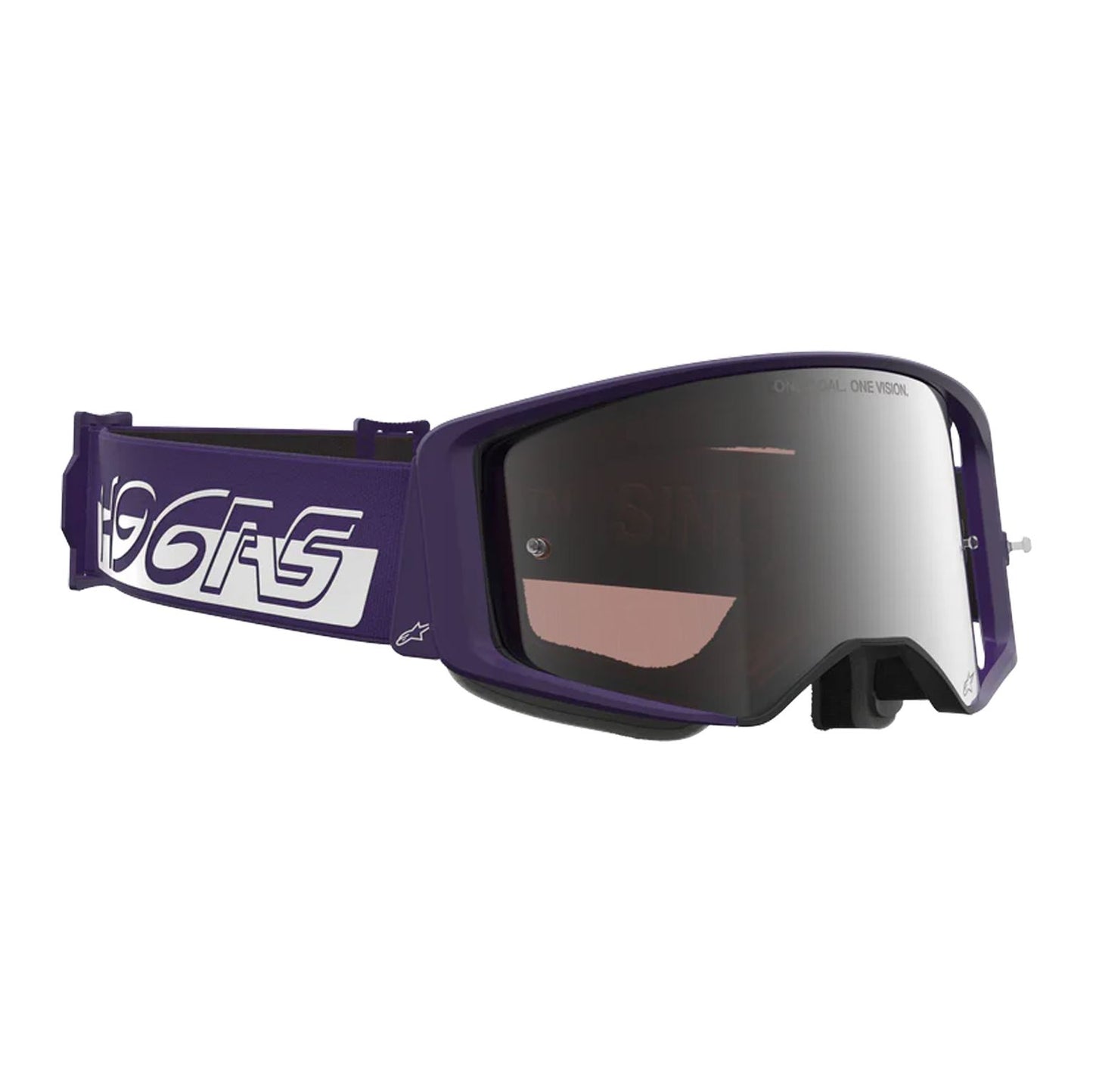Alpinestars 2026 Supertech Hunter Lawrence Signature Motocross Goggles Purple White Mirror Silver One Size
