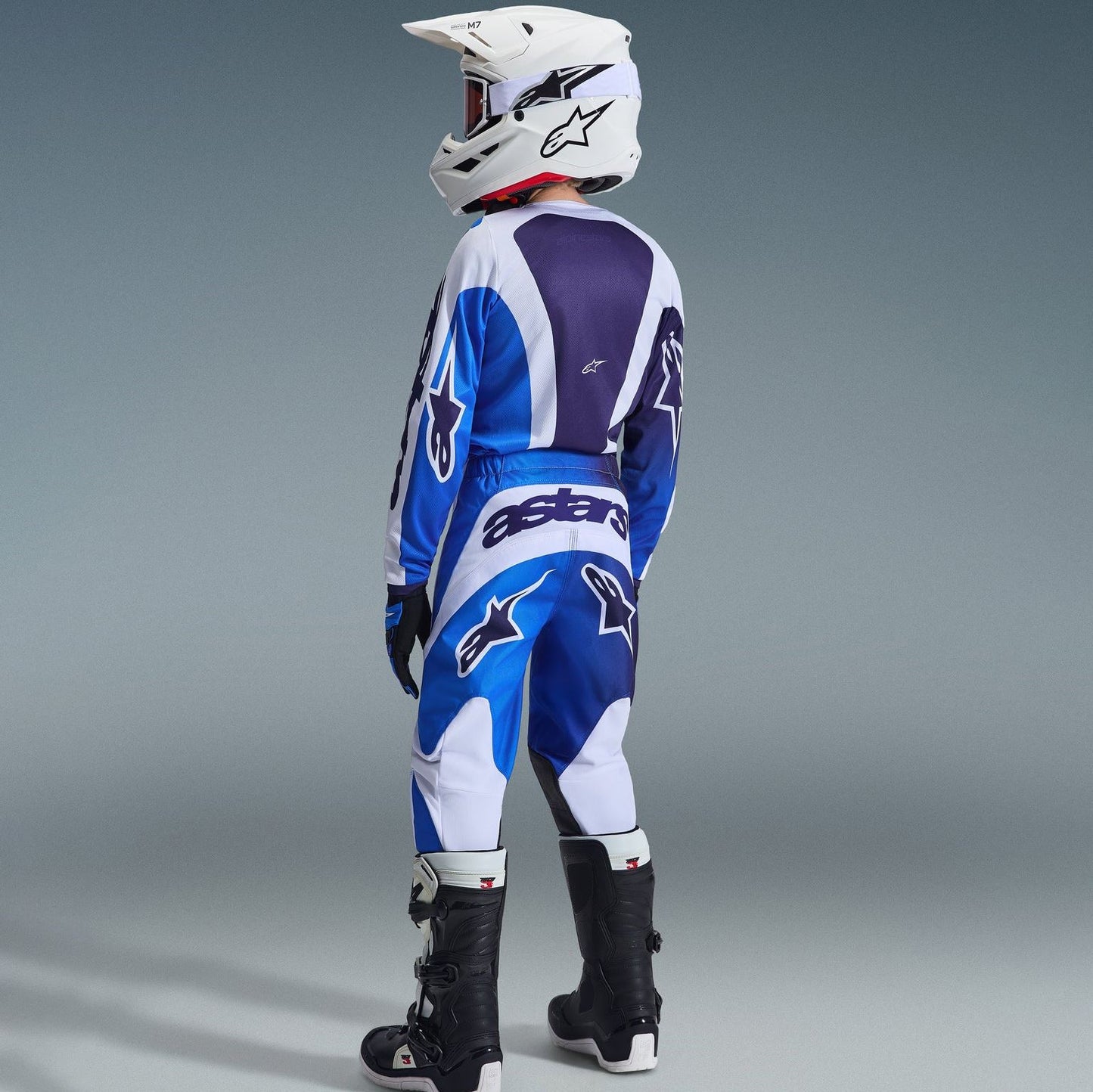Alpinestars 2026 Youth Fluid Portl Motocross Combo Kit Ucla Blue White