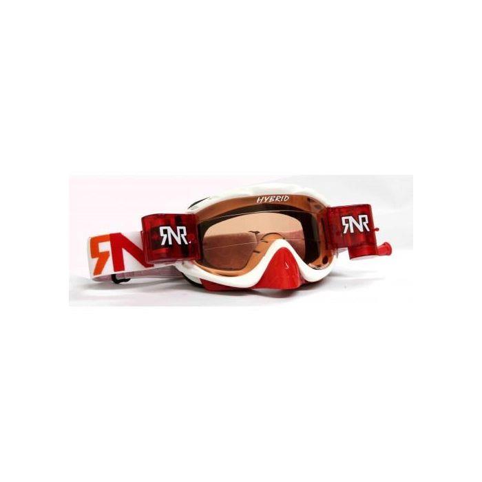 RNR Hybrid White Red Fully Loaded Goggle Roll Off And Tear Off