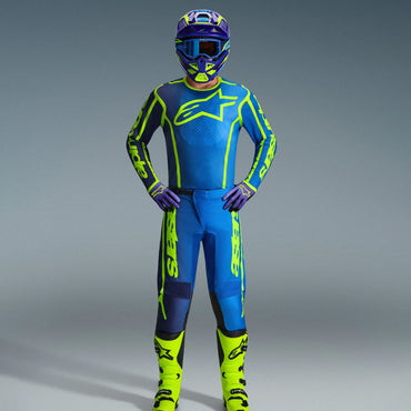Alpinestars 2026 Fluid Apex Motocross Combo Kit Blue Yellow Flo