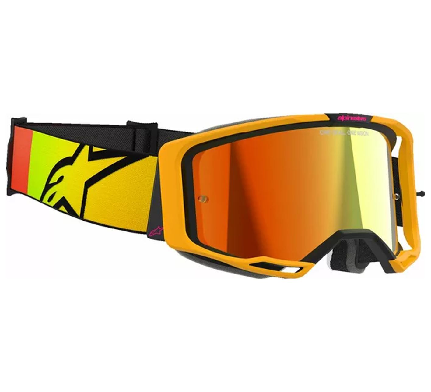 Alpinestars 2025 Goggles Vision 8 Corp Yellow Pink Mirror Red