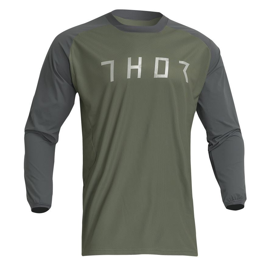 Thor 2025 Terrain Green Charcoal Enduro Jersey & Over The Boot Pants Combo Kit