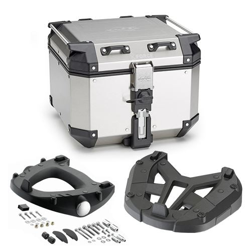 Kappa Bike Luggage K’FORCE MONOKEY Rear Rack & Top Box Kit Silver For Suzuki DL 1000 V-Strom 2017-2019