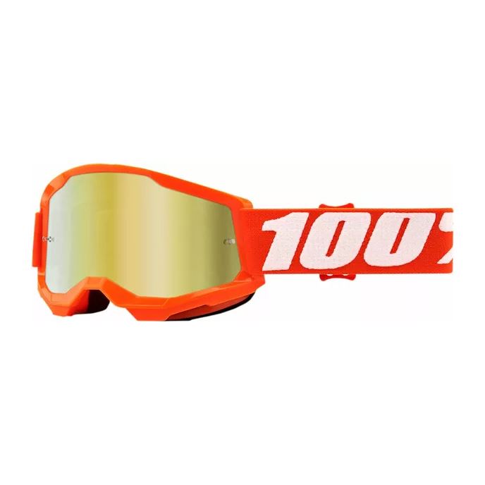 100% MX Goggles Strata 2 Youth Orange Gold Mirror