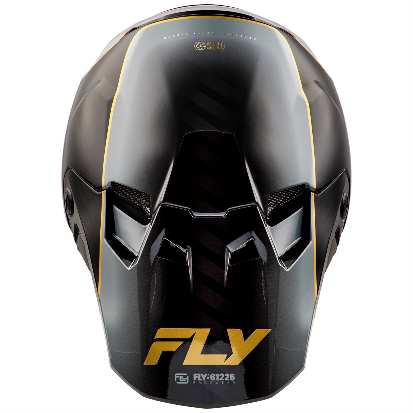 Fly Racing 2025 Formula CC Underglow Motocross Helmet Black Grey Gold