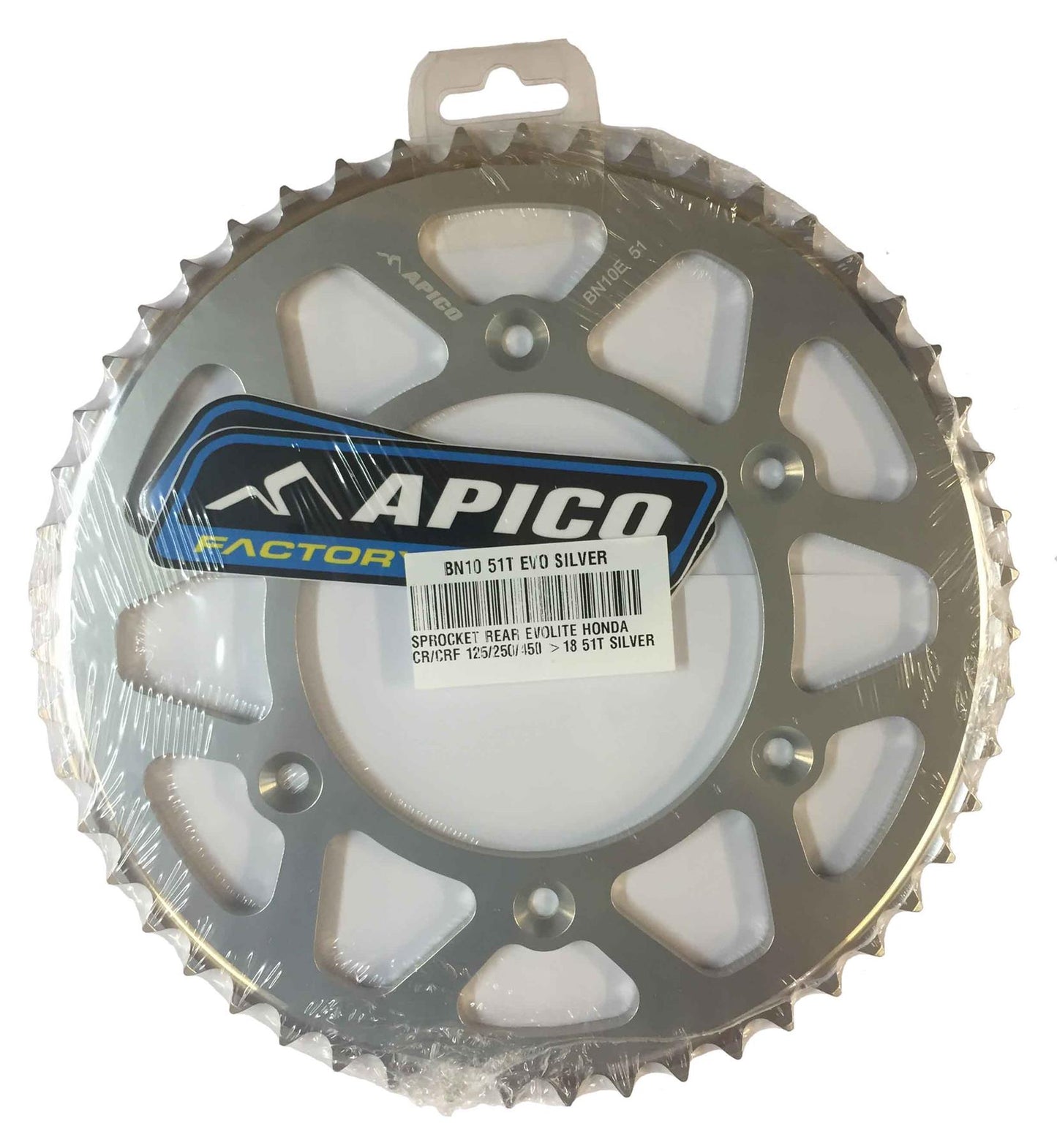 Apico Evolite Silver Rear Sprocket For Honda CRF 450RX 2017-2024