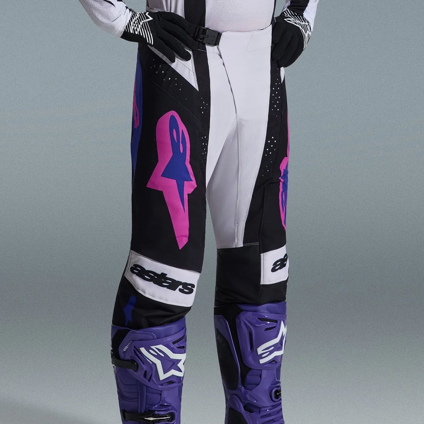 Alpinestars 2026 Techstar Knif Motocross Pants Black Light Grey Purple