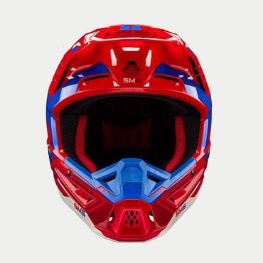 Alpinestars 2026 Supertech SM5 Action 2 Bright Red Blue Motocross Helmet