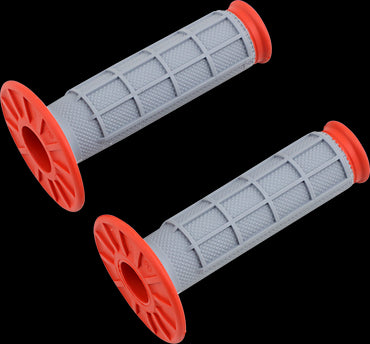 Renthal Dual Layer Soft Full Waffle Grey Orange Grips Motocross Enduro