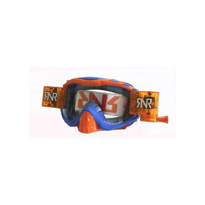 RNR Hybrid Blue Orange Fully Loaded Goggle Roll Off And Tear Off