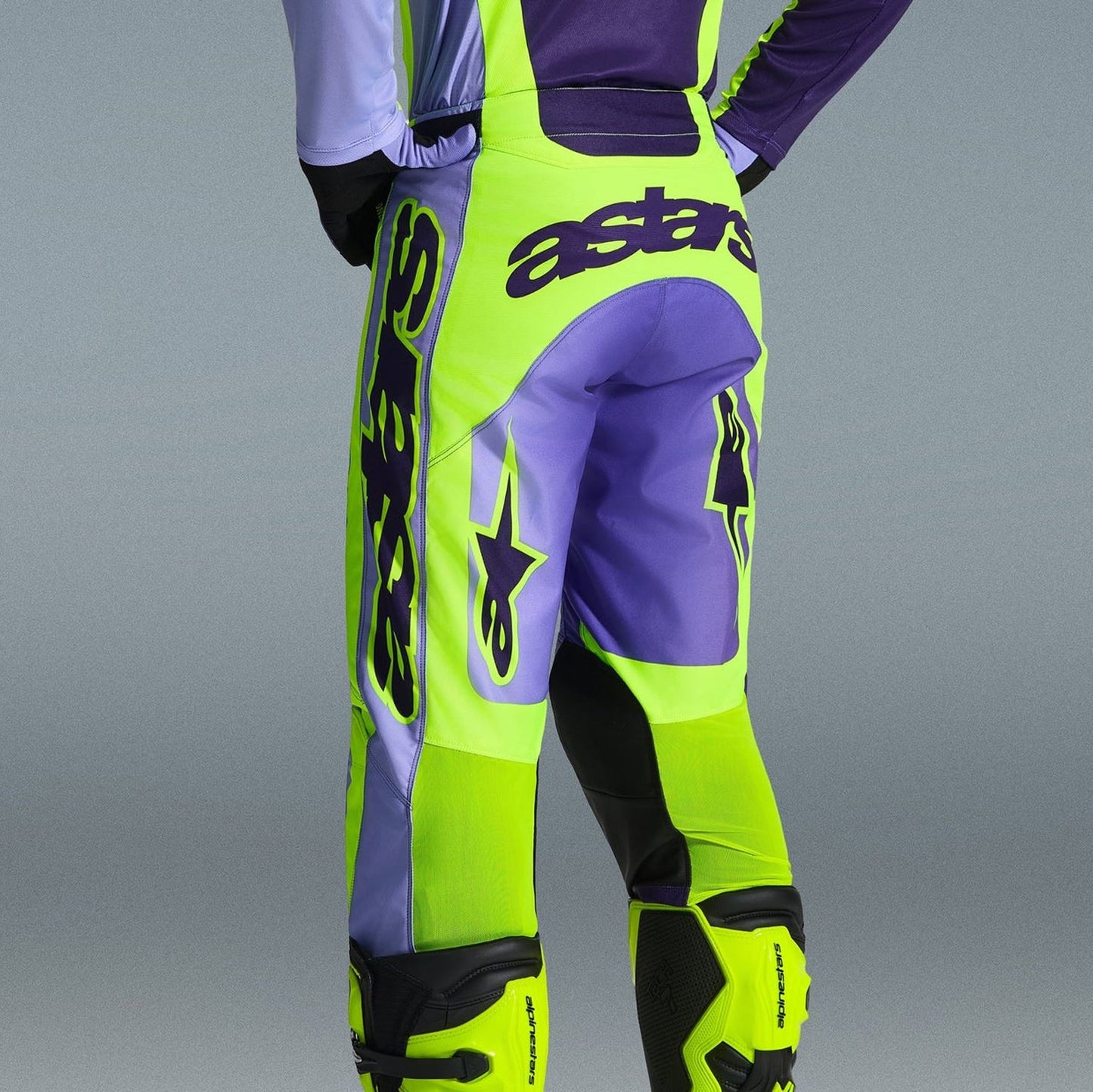 Alpinestars 2026 Racer Portl Motocross Pants Purple Yellow Flo