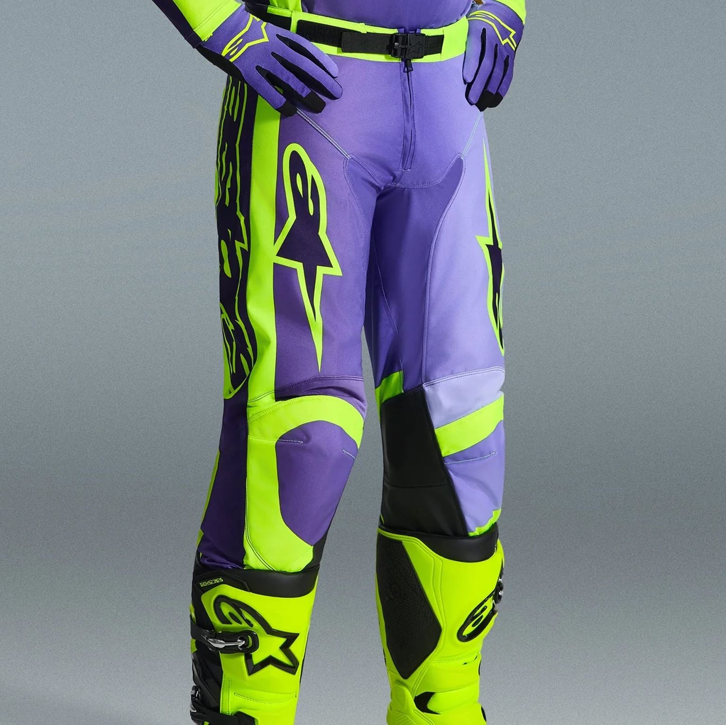 Alpinestars 2026 Racer Portl Motocross Pants Purple Yellow Flo
