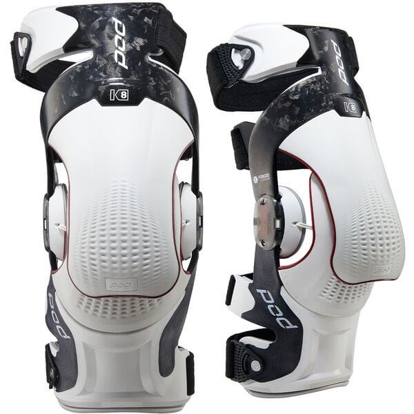 Pod Active Motocross Knee Braces K8 3.0 Carbon White