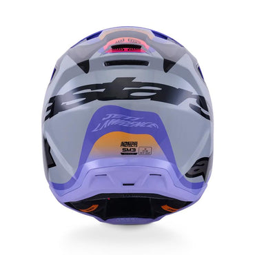 Alpinestars 2026 SM3 Jettson Youth Motocross Helmet Grey Purple Black Glossy