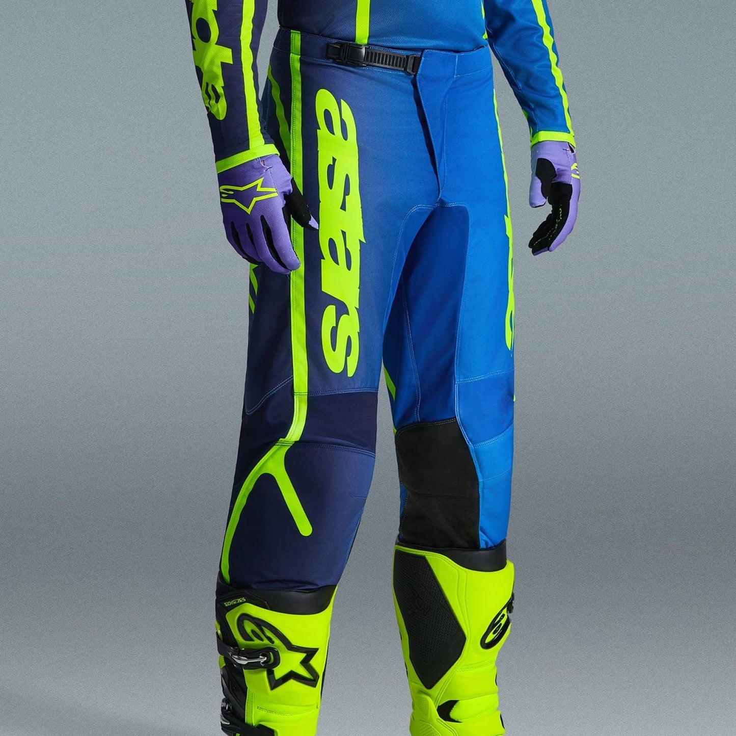 Alpinestars 2026 Fluid Apex Motocross Pants Blue Yellow Flo