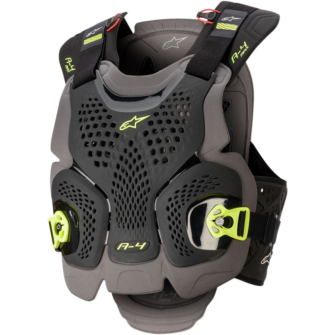 Alpinestars 2025 A-4 Max Chest Protector Black Anthracite Yellow Fluo