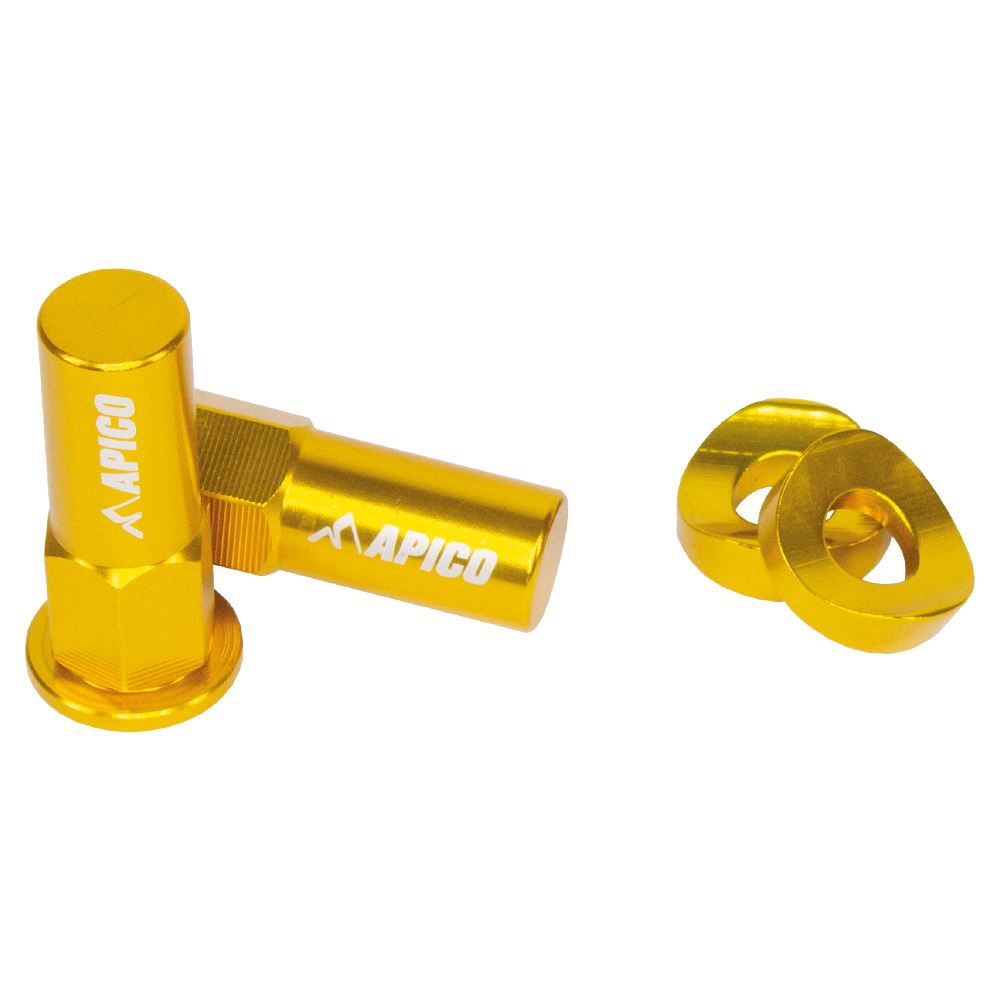 Apico Aluminium Rim Lock Nut & Washer Set Yellow For Suzuki RM RMZ RMX