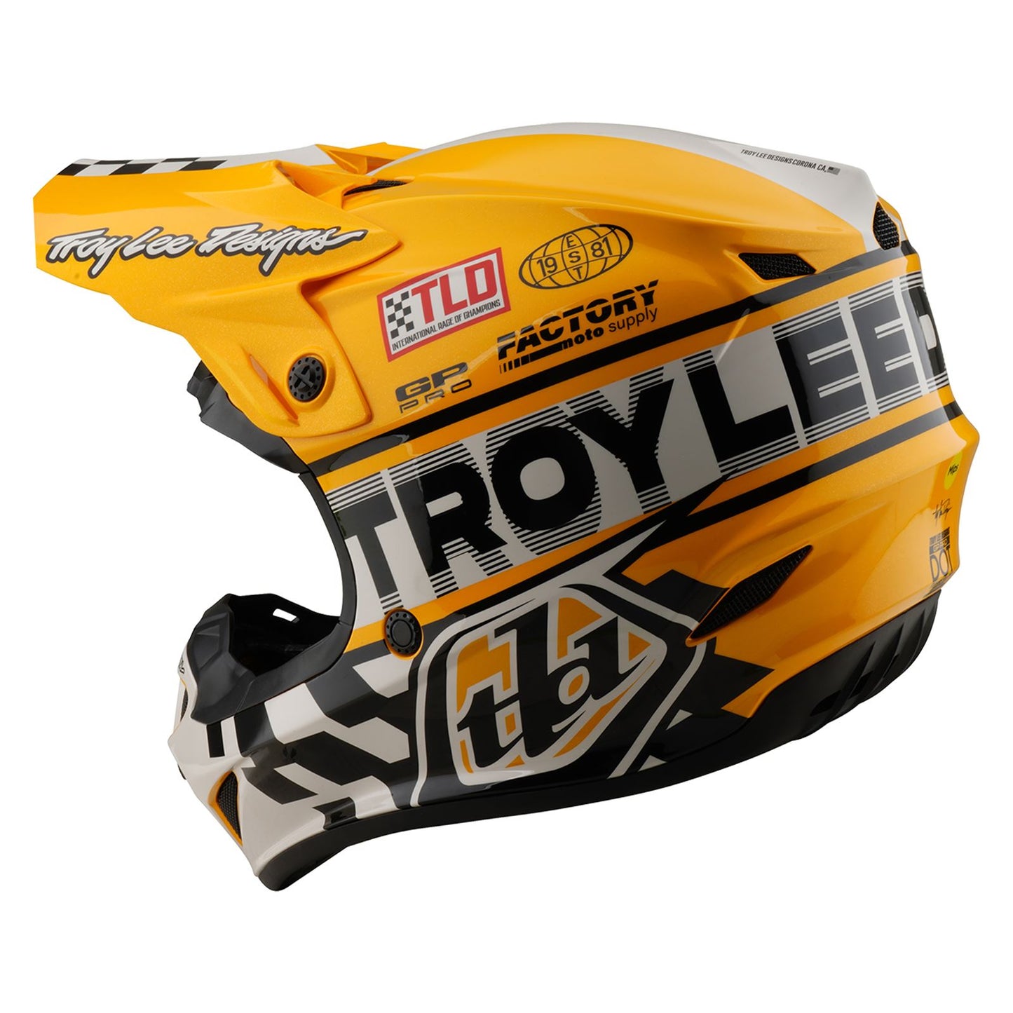 Troy Lee Designs Spring 2025 MX Helmet GP PRO Fifty-50 White Gold