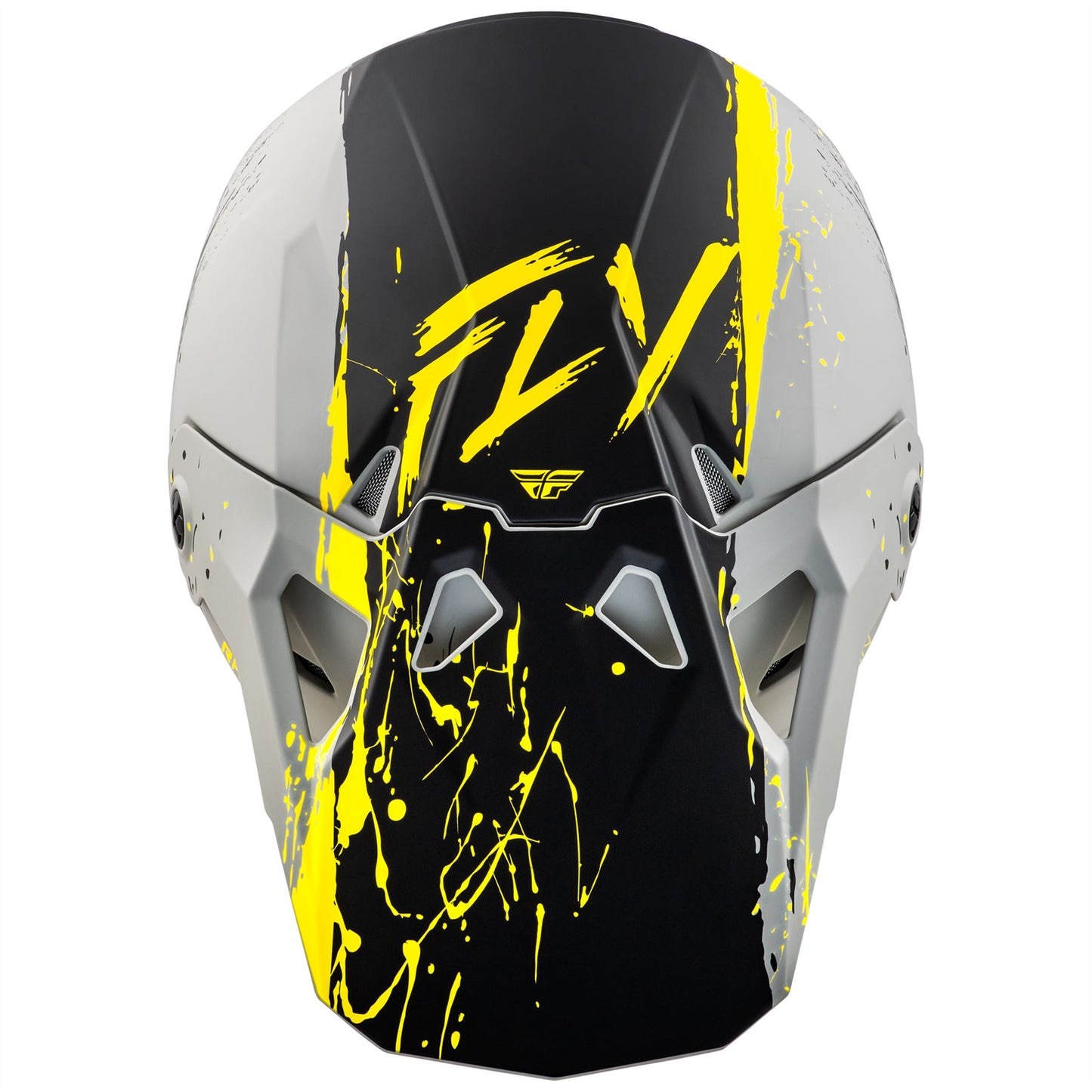 Fly Racing 2025 Formula CP Manic Motocross Helmet Matte Grey Black Yellow