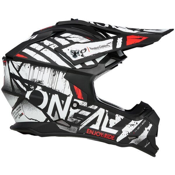 O'Neal 2025 Motocross Helmet 2SRS Glitch Black White