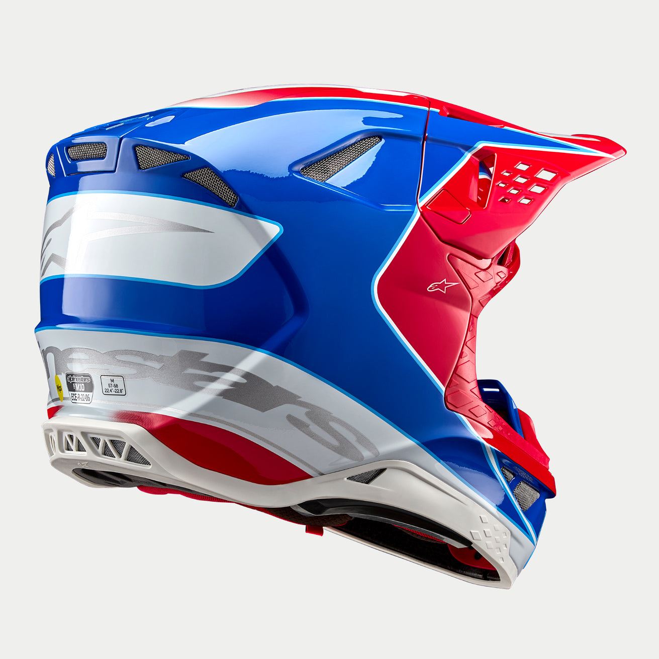 Alpinestars 2024 Supertech SM10 Aeon Bright Red Blue Motocross Helmet